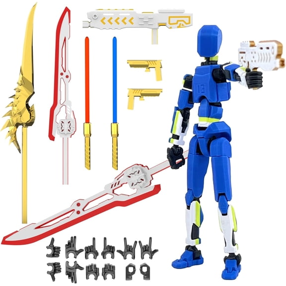 5-Pack T13 Action Figure Already Assembled, Multi-Colored Titan 13 Action Figure Set with Laser Saber 3D Printed T 13 Lucky Robo Dummy Nova 13 Action Figures, Figura de acción t13