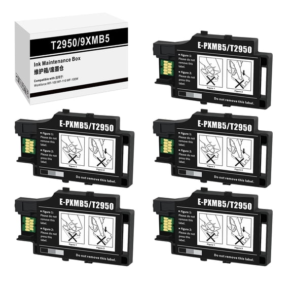 5 Pack T2950 Maintenance Box T2950 Compatible with WF-100 WF-110 WF-110W EC-C110 Wireless Mobile Inkjet Printer