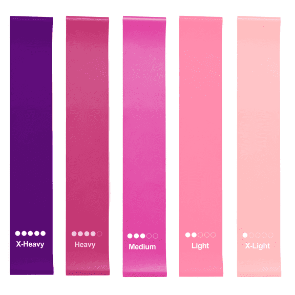 5 Pack TPE Resistance Loop Bands 5 Resistance Levels Portable Workout Bands for Yoga Pilates Home Leg Glute Training