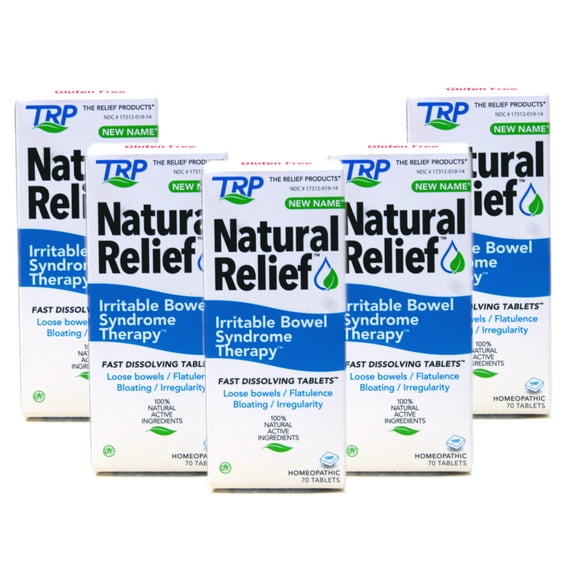 5 Pack - TRP Natural Relief, Irritable Bowel Syndrome, Tablets, 70 count