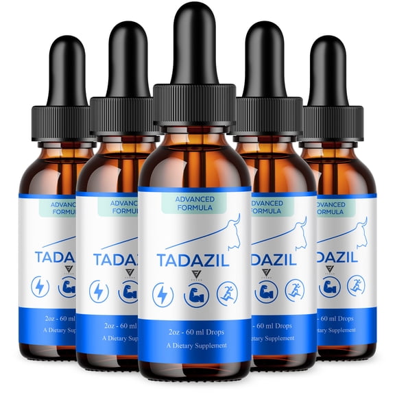 (5 Pack) Tadazil Men Performance Support Drops, Tada Zil Drops Supplement (10oz)