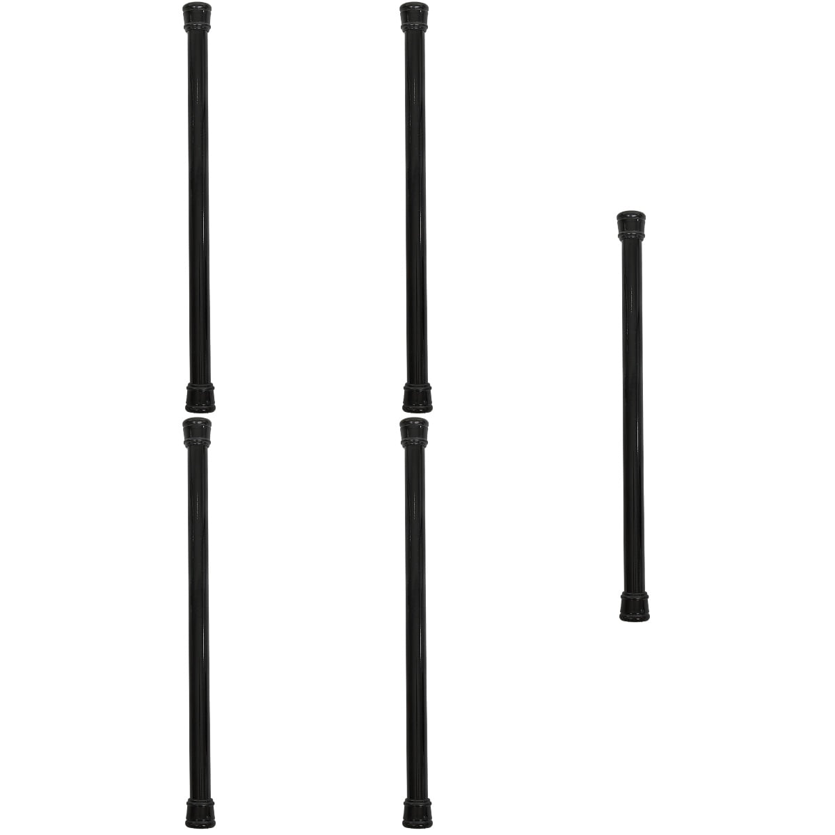 5 Pack Telescopic Curtain Rod Black Shower Rods for Closet Clothes
