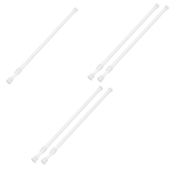 5 Pack Tension Curtain Rod 9.84-15.75 Inch, Small Short Adjustable Extendable Spring Loaded Rods for Windows Cabinet Blinds Closet Bedroom Kitchen Bathroom Door No Drilling, White