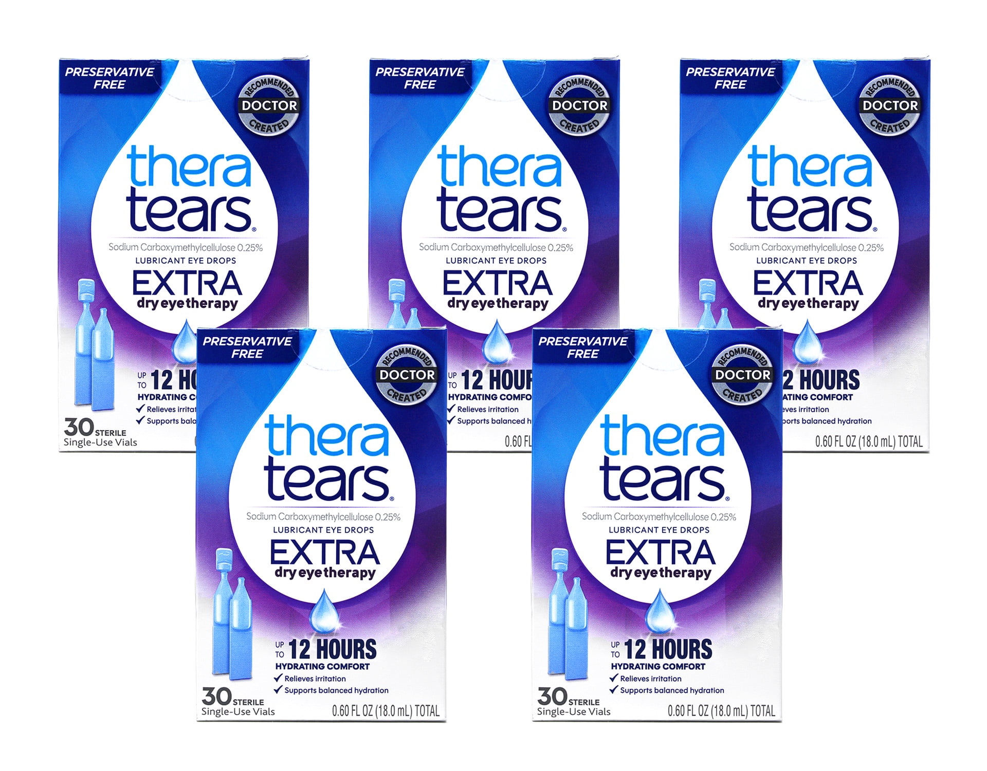 5 Pack - TheraTears Extra Dry Eye Therapy Lubricant Eye Drops ...