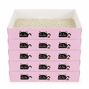 5-Pack Thickened Disposable Cat Litter Box with Scoop, Portable Foldable Travel Litter Tray for Cats