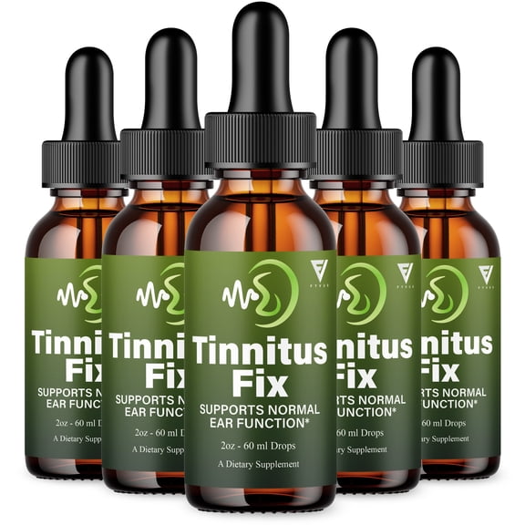(5 Pack) Tinnitus Fix Advanced Drops, TinnitusFix Advanced Hearing and Health Support Formula (10oz)