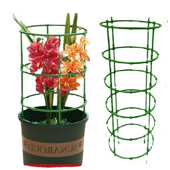 5 Pack Tomato Cage Plant Support Cages for Garden, 18 inches Trellis for Climbing Plants, Upgrade Garden Plant Stakes with Adjustable Ring, Tomato Rings for Support, with Twist Tie