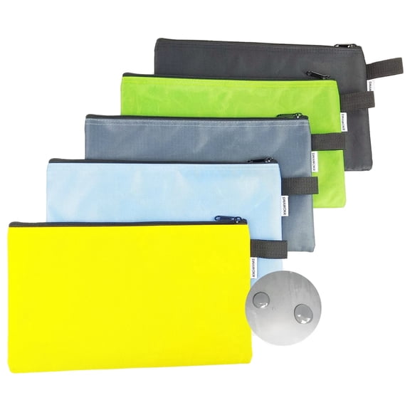 5 Pack Tool Bag Zipper Pouch, Premium Utility Multipurpose Storage Organizer Pouches for Tools, Stationary, Pencil Pouch 13"x8"