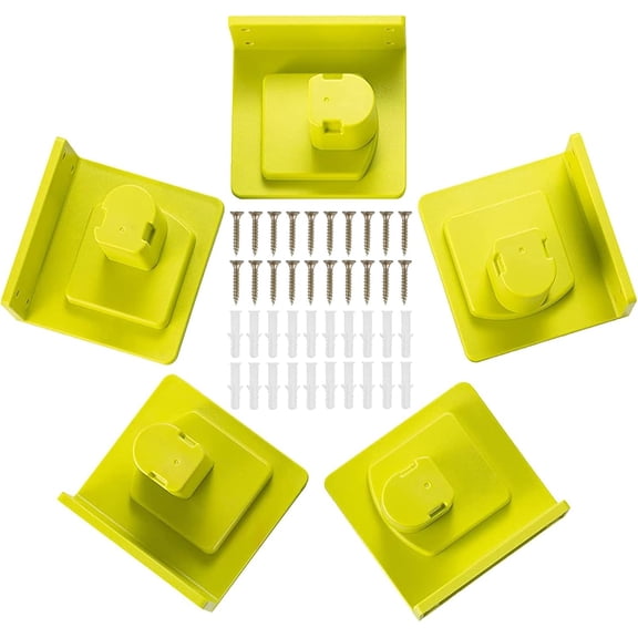 5 Pack Tool Holder Compatible with Ryobi 18V Power Tool Wall Mount Portable Holder Mount Hanger Storage Organizer with Screws Easy Installation for Workshop Garage
