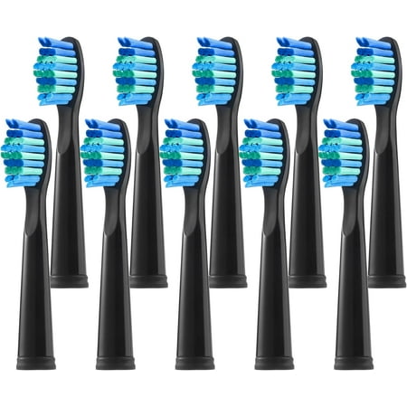 5 Pack Toothbrush Heads, Electric Toothbrush Replacement Heads Compatible with Fairywill Electric Toothbrush FW-507/508/515/551/917/959/2011/D1/D3/D7/D8 Fairy Will Black