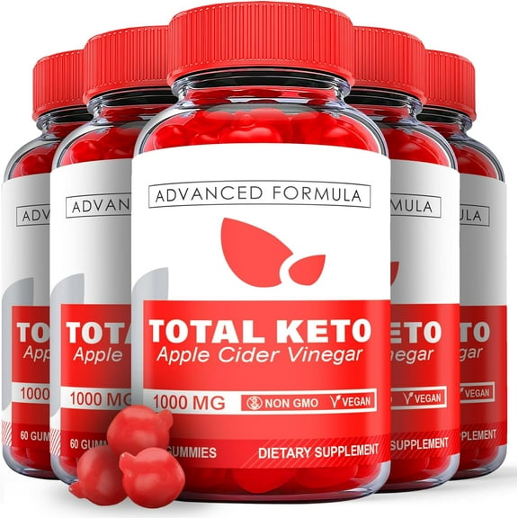 (5 Pack) Total Keto - ACV Gummies - Apple Cider Vinegar Supplement for Weight Loss - Energy & Focus Boosting Dietary Supplements for Weight Management & Metabolism - Fat Burn - 300 Gummies