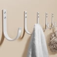 thumbnail image 1 of 5 Pack Towel Hooks, Stainless Steel Wall Hanger, Clutter-Free Hooks for Hanging Towels, Coats, Robes, Clothes, Hats & Bags, 22LB, White, 1 of 6