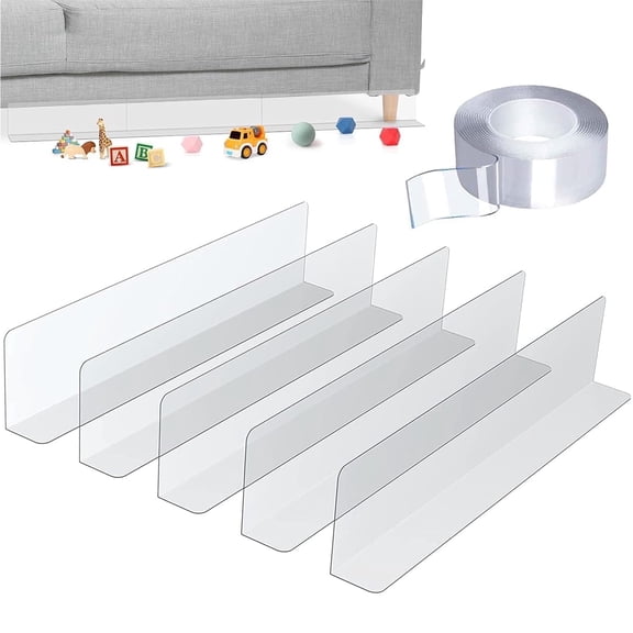 5 Pack Under Couch Blocker for Furniture,Clear Blocking Board Under Furniture,Adjustable Under Bed Blocker for Sofa with Strong Adhesive,Pet Baffle Board for Going Under Couch Sofa Bed (40 * 4 * 12CM