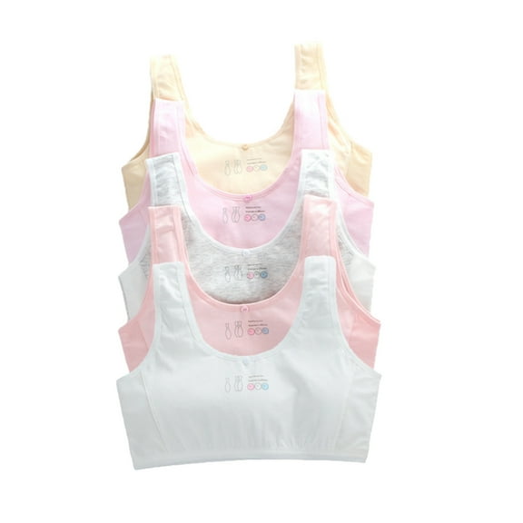 5 Pack Training Bras for Girls Seamless Cami Bralettes Sports Bra Kids Bras Sports Bras for Girls 10-16