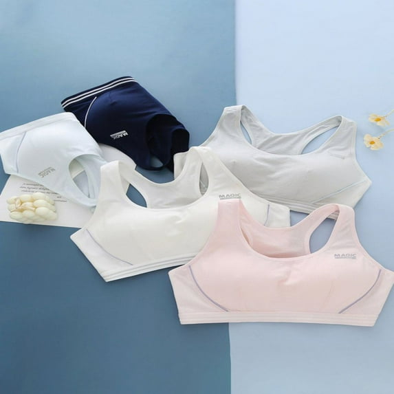 5 Pack Training Bras for Girls-Sports Bra, Fitness Bra, Padded Everyday Bra Bralette,Crop Tank Top