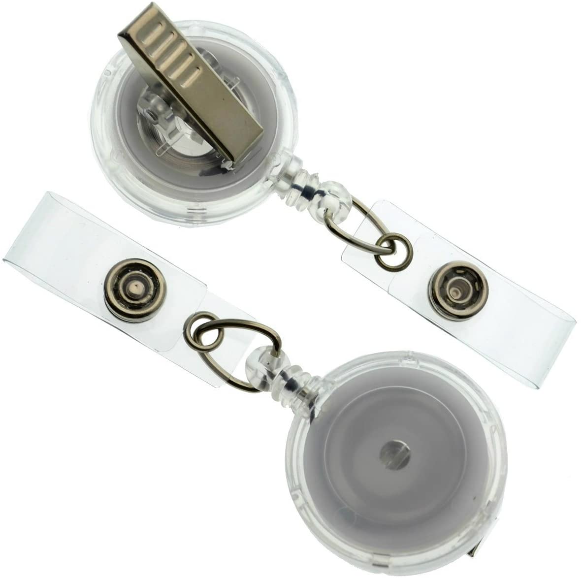 5 Pack Translucent Badge Reel Holders with Alligator Swivel Clip