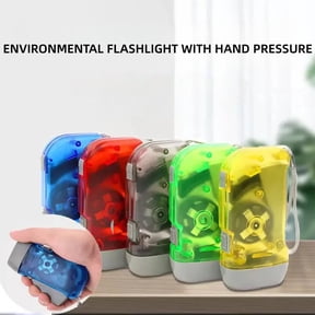 5 Pack Transparent Hand Crank Flashlight 3 Led Dynamo Handpress Powerful Emergency Light Safety Tool No Batteried Required for Camping, Hiking, Autumn and Survival (Random-color) By Vruelia