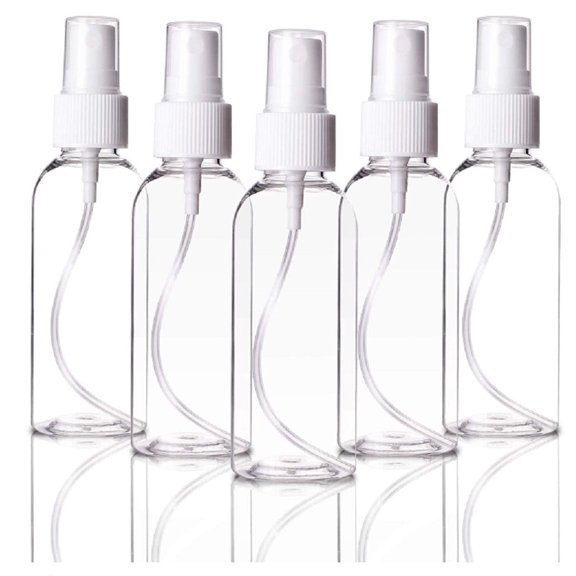 5 Pack Transparent Refillable Spray Bottles, Empty Travel Mist Bottles, TIKA