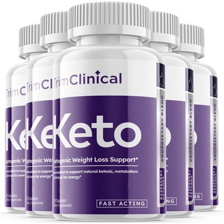 (5 Pack) Trim Clinical Keto - Supplement for Weight Loss - Energy & Focus Boosting Dietary Supplements for Weight Management & Metabolism - Advanced Fat Burn Raspberry Ketones Pills - 300 Capsules