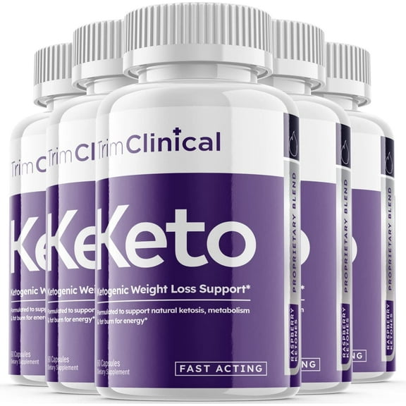 (5 Pack) Trim Clinical Keto - Supplement for Weight Loss - Energy & Focus Boosting Dietary Supplements for Weight Management & Metabolism - Advanced Fat Burn Raspberry Ketones Pills - 300 Capsules