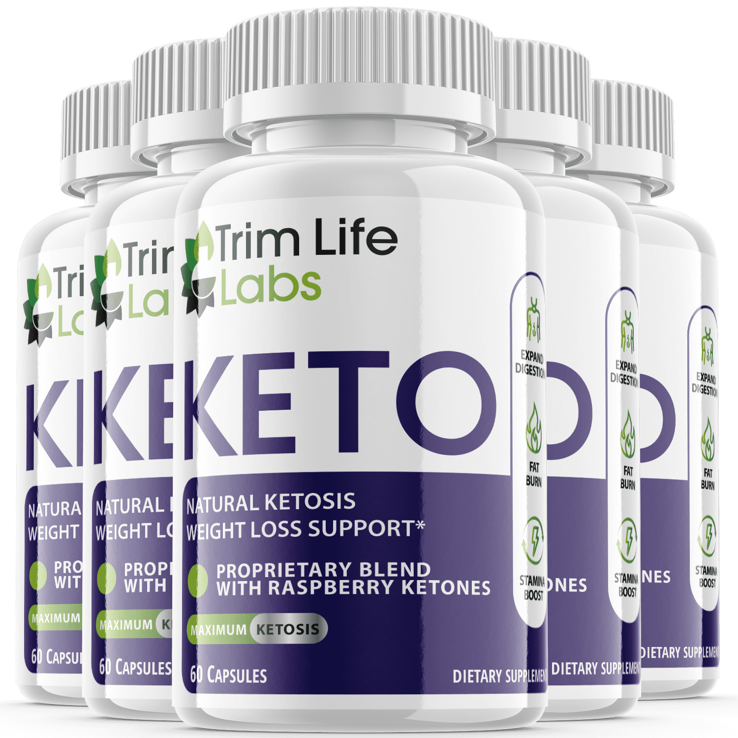 (5 Pack) Trim Life Keto - Pills for Weight Loss - Energy Boosting Supplements for Weight Management and Metabolism - Advanced Ketogenic Ketones - 300 Capsules