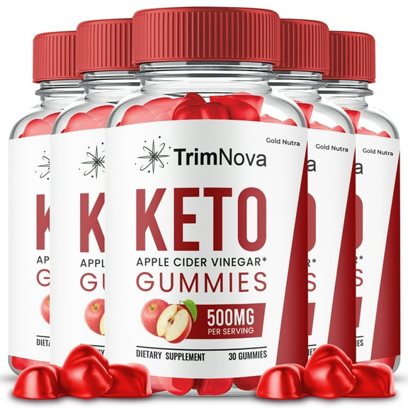 (5 Pack) TrimNova Keto ACV Gummies, Trim Nova Keto + ACV Gummies, Official Supplement for Men and Women