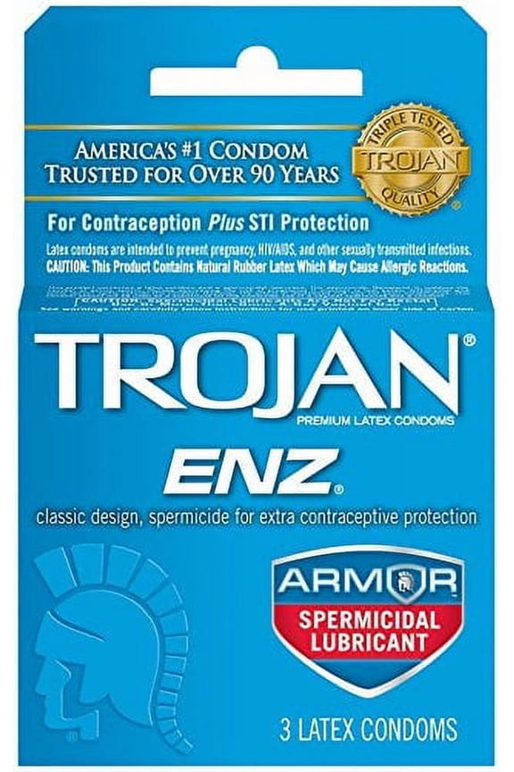 Vertical Armor Spermicidal Lubricant Condoms Enz, 5-Pack