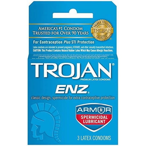 Trojan Vertical Armor Spermicidal Lubricant Condoms Enz, 5-Pack