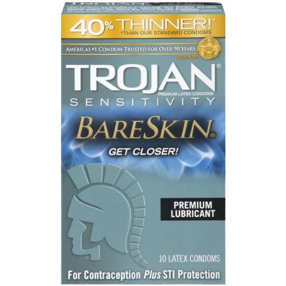 5 Pack - Trojan Sensitivity BareSkin Premium Lubricated Latex