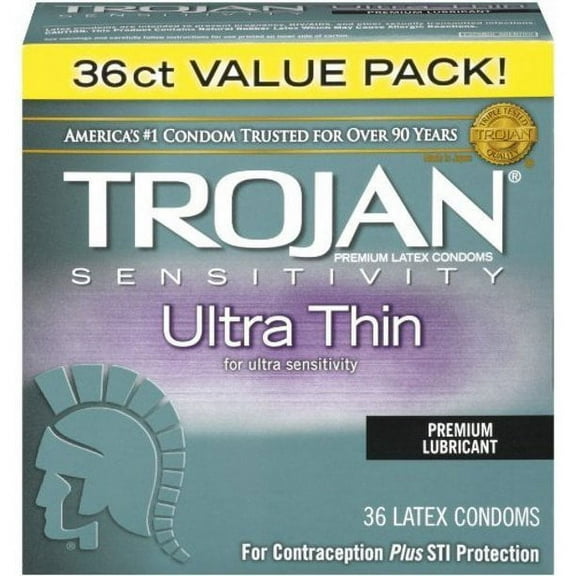 5 Pack Trojan Ultra Thin Latex Condoms, 36 count