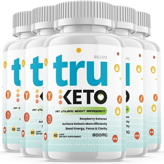 5 Pack Tru Keto Pills, Advanced Ketogenic Formula 300 Capsules