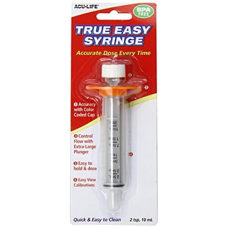 5 Pack - True Easy Syringe 10ml/2tsp Adapter Liquid Tube Oral Dose 1 Each