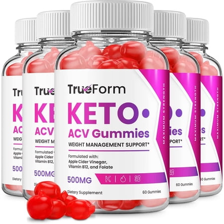 5 Pack True Form Keto Plus ACV Gummies TrueForm ACV Advanced Keto Formula Plus Apple Cider Vinegar Keto Gummies Dietary Supplement B12 Beet Root Juice 300 Gummies