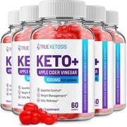 5 Pack True Ketosis ACV Gummies - Official - Keto True Ketosis ACV Advanced Formula Plus Apple Cider Vinegar Dietary Supplement B12 Beet Root Juice Men Women 300 Gummies