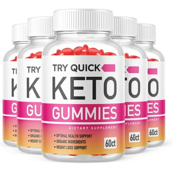 (5 Pack) Try Quick Keto ACV Gummies - Supplement for Weight Loss - Energy & Focus Boosting Dietary Supplements for Weight Management & Metabolism - Fat Burn - 300 Gummies