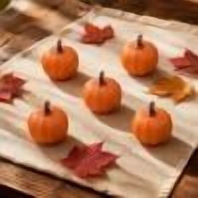 5 Pack Two Tone Mini Artificial Pumpkins, Three Size Sturdy Blank DIY Craft Fall Ornament, Compact Space Saving Table Embellishment for Shelf Tray Window Halloween Thanksgiving Home Centerpiece