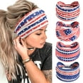 thumbnail image 1 of YXRIJDJ 5 Pack USA Patriotic Hair Accessories for Women and Girls Non Slip Elastic American Flag Headband Hairband Red White and Blue Bandana Stars Headband, 1 of 5