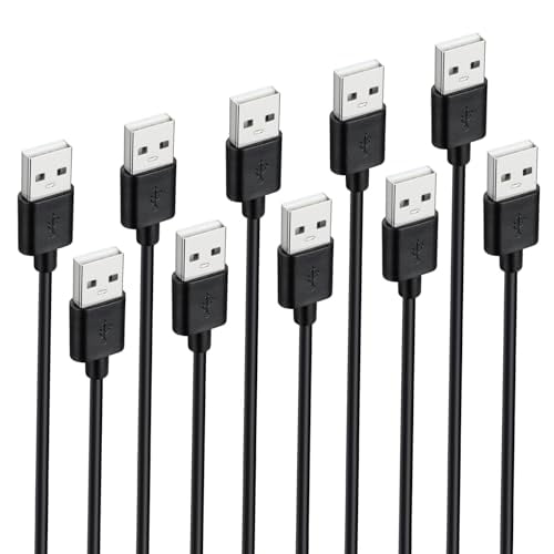 5-Pack USB A to USB A Cable,Double Male to Male Data Transfer Cord 3 ft