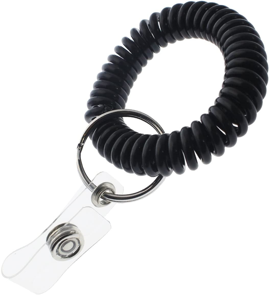 Specialist ID's 5-Pack Wrist Coil Keychains Elastic Bungee Badge