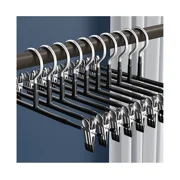 5-Pack Ultra-Thin Non-Slip Pants & Skirt Hangers with Clips   Heavy Duty, Space-Saving Design   12-Inch Hangers for Organized Closets