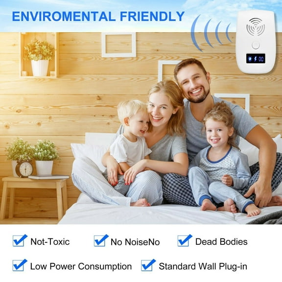 5 Pack Ultrasonic Pest Repeller – Plug In Electronic Indoor Control for Rodents Insects Mosquitoes, Silent Night Light
