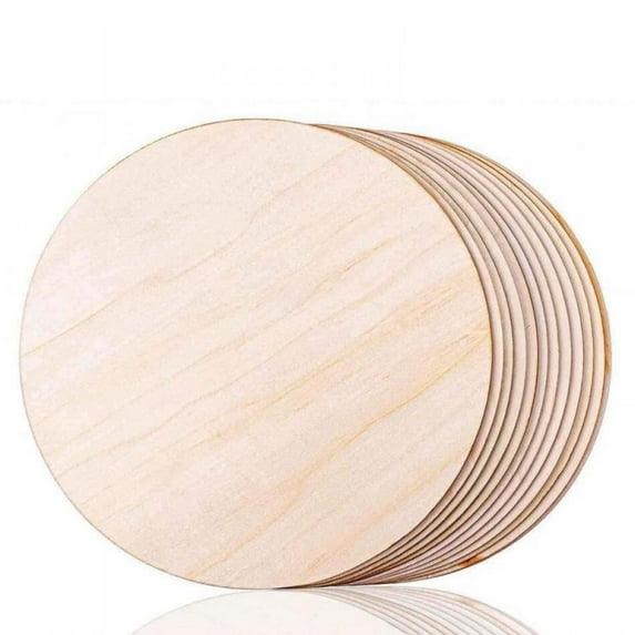 5 Pack Unfinished Wood Round Circle Shape Wooden Discs Slice Cutouts for Crafts, Wall Decor, Ornaments
