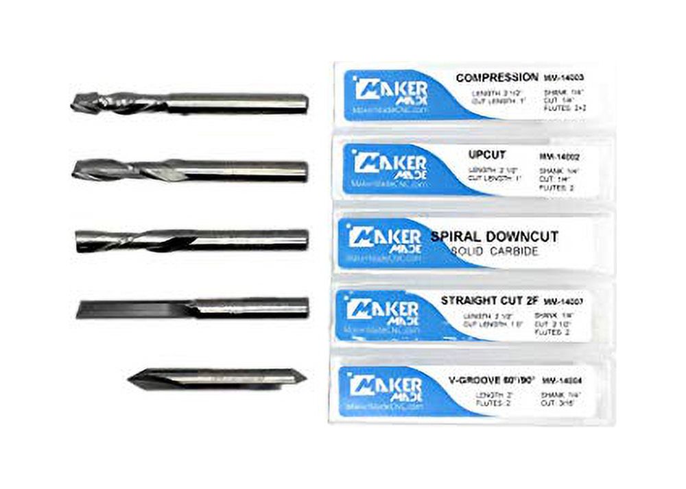 5Pack Up Cut, Down Cut Compression, VGroove And Straight Cut 100