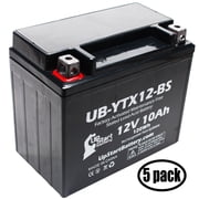 5-Pack UpStart Battery Replacement for 2010 Suzuki GSX1300R, Z Hayabusa 1300 CC Factory Activated, Maintenance Free, Motorcycle Battery - 12V, 10Ah, UB-YTX12-BS