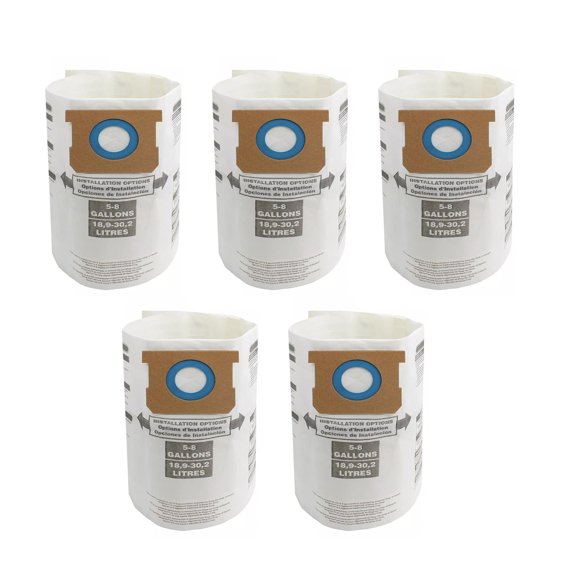 5 Pack Vacuum Cleaner Dust Collection Bags For Shop-Vac 5-8 Gallon Vacuum 90661 TAPDRA Accessory Part