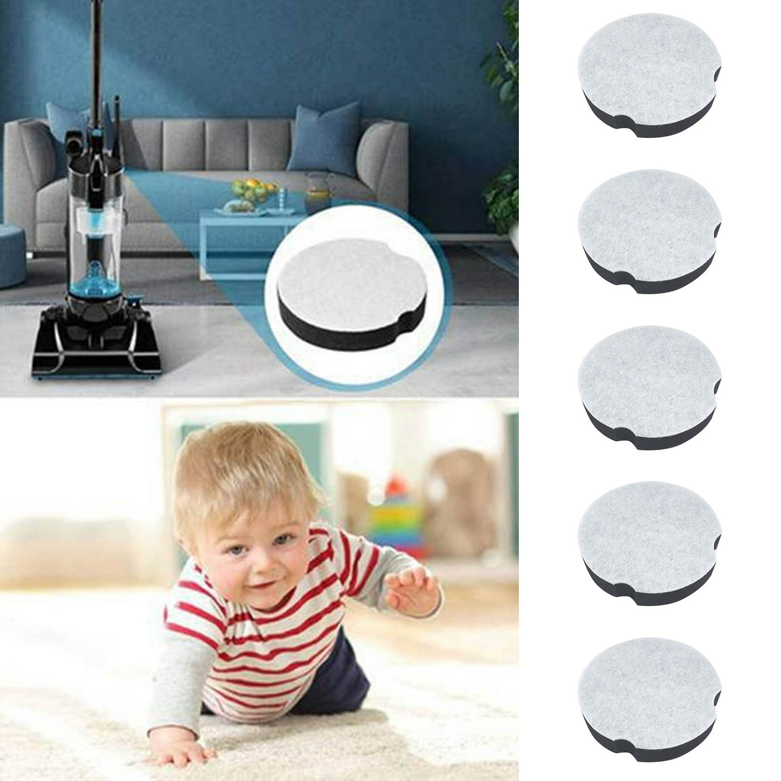 5 Pack Vacuum Filter Kit For Compact Lightweight Vacuum