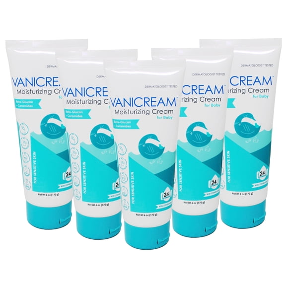 5 Pack - Vanicream Moisturizing Cream for Baby - 6oz - Moisturizer Formulated Without Common Irritants for Those with Sensitive Skin