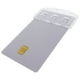 thumbnail image 1 of 5 Pack - Vertical Half Card Badge Holder for Smart Cards (CHIP Insert) PIV Common Access and Credit Cards - Crystal Clear Hard Polycarbonate Plastic - Heavy Duty Grippers Clamp Tight by Specialist ID, 1 of 5