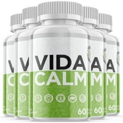 5 Pack Vida Calm - Dietary Supplement for Focus, Memory, Clarity, Energy, Improved Sleep, Calm and Relax Mind - Advanced Cognitive Formula for Maximum Strength - 300 Capsules