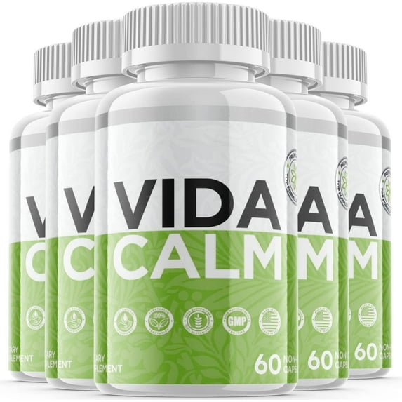 (5 Pack) Vida Calm - Dietary Supplement for Focus, Memory, Clarity, Energy, Improved Sleep, Calm and Relax Mind - Advanced Cognitive Formula for Maximum Strength - 300 Capsules